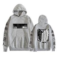 Attack on Titan japonų anime striukė su gobtuvu Shingeki No Kyojin Legion Hoodie su užtrauktuku gobtuvu Unisex karnavalinis kostiumas XXS gray