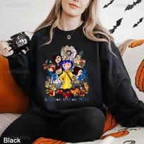 Būk išmintingas Būk drąsus Būk gudrus Helovino džemperis Siaubingas filmas Helovinas Coralin viršutiniai drabužiai Coralin lėlės megztinis Coraline filmas Y2k drabužiai XXXL gray