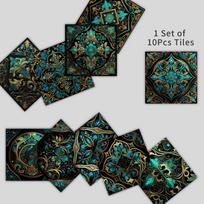 10 vnt. Europos stiliaus plytelių lipdukai ant sienos, kristaliniai, sustiprinti plytelių lipdukai, atsparūs vandeniui ir riebalams, virtuvės sienų dekoratyviniai tapetai 15CM*15CM