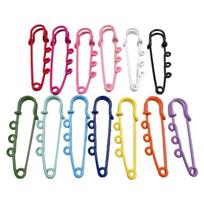 12pcs/Bag Elegant Brooch Pins for Women Colorful Safety Pins Stylish Hijab Scarf Breastpins Clothing Decorations 6cm pink