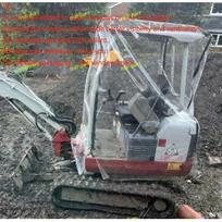 Mini ekskavatoriaus automobilio uždangalas Šiltas stogelis Storas PVC Vėjui atsparus Takeuchi TB016 No window model gray