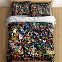 80s 90s mash up Duvet Cover Set without sheet King Queen Double Full Twin Single Size Bed Linen Set 135x200cm black
