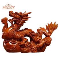 Drakono ornamentas Medinė Kinų Zodiako Drakono Statulėlė, Turto Sėkmės Dekoras S brown