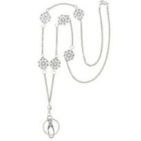 Chain Lanyard For Badge Card Holder and Keys Lanyards Metal Chain Lanyard Necklace Eyeglasses Holder Lanyard for Women 1 white