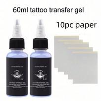 Professional Tattoo Transfer Gel&Paper Kit Long-Lasting Tattoo Stencil Gel Thermal Paper Smooth Easy Tattoo Design Skin Art Tool white