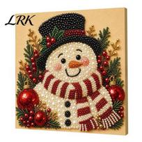 Detailed Resin Bead Crafts Christmas Faux Pearl Art Kit, DIY Snowman Painting 3D Festive Wall Decor for Winter Xmas Scenes Crafting Project P black
