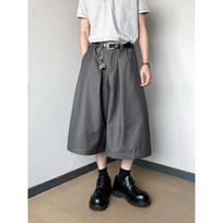 Summer lazy casual silhouette drape gray trousers Korean-American retro wide-leg versatile cropped trousers shorts 2XL gray