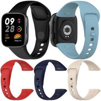 5‑Pack Solid‑Color Soft‑Silicone Replacement Watch‑Band Strap, Adjustable Wrist‑Bracelet With Quick‑Release Button For Redmi Watch 3 For Redmi Watch 3 white