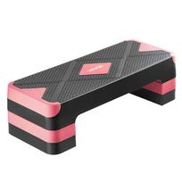 VEVOR Aerobic Exercise Step Platform, 28-Inch Workout Aerobic Stepper, Height Adjustable Fitness Training Step Deck Trainer with 4 Risers raudona