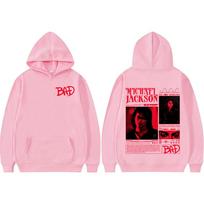 Michael Jackson King of Pop Bad Era Tour Sweatshirts Men Women Harajuku Hip Hop Punk Hoodies Casual Hoodie M pink