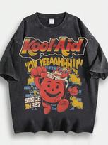 Vintage Kool-Aid Man Graphic Tee, Retro 90s Oversized DTG Cotton Top 2XL brown