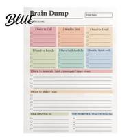 Personalized Goal Setting A5 Brain Dump Planner, Tear-off Daily Task Pad with 50 Tear Off Note Sheets, Thickened Paper Notepad for Organizing Thoughts 1pc A beige