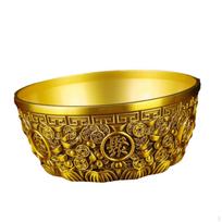Žalvarinis dubuo – Feng Shui dekoracija Stalo laikiklis Pinigams/Kuponams Miegamajam, Biurui, 12cm yellow