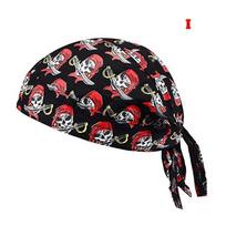 Medvilninė Skull Durag Polichrominė skarelė Bandana Hat Hip-hop Cap Pirate Turban Field Dviračių dangteliai black