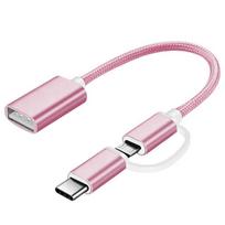 karšta! OTG Adapterio Kabelis C tipo Android į USB 2-in-1 OTG Duomenų Kabelis Mobiliajam Telefonui Planšetiniam Kompiuteriui rožinė