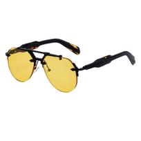 European American Steampunk Frameless Men's Sunglasses - Trendy High-End Sun Protection yellow