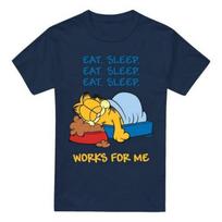 Garfield Mens Works For Me T-Shirt S juoda