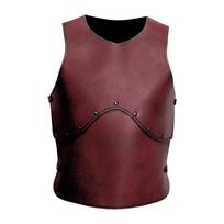 Medieval Chest Armor Retro Style Knight Decorative PU Leather Armor for Festive raudona