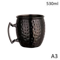 530 ml nerūdijančio plieno Maskvos mulo puodelis kokteiliams, vynui, varinis, kaltas, alaus bokalai, kavos puodelis, pieno puodelis, baro puodelis, gėrimų indai, patvarus gray
