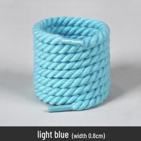 Balti poliesterio ir medvilnės trijų gijų apvalūs batraiščiai - Universalūs kasdieniams ar sportiniams batams (Pora) 120cm blue