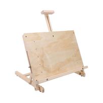 Tabletop Easel Beech Wood Adjustable Desk Drawing Stand for Painting and Artwork Display beige
