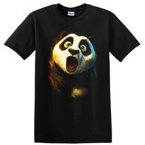 Kung Fu Panda Panda Face Shocked Expression T Shirt Movie Fan Tee L black