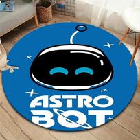 ASTRO BOT Apvalus kilimas, Kilimas svetainei, miegamajam, sofai, žaidimų kambariui, neslystantis grindų kilimėlis 80cmx80cm black