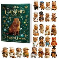 Creative Desk Accessories 2026 Christmas Capybara Advent Calendars, 24 Days Countdown with Holiday Gift Box for Kids Cute 2D Hanging Ornaments, G