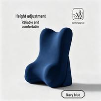 Large Multi-Functional Bedside Cushion and Backrest Pillow for Stomach Sleeping and Relaxation Reclining Support tamsiai mėlyna spalva