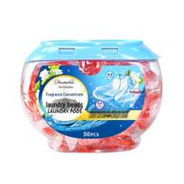 Boxed Five-Chamber Laundry Pods, 50 Pieces: Long-Lasting Fragrance, Softening, Stain Removal, Five-In-One Formula blue