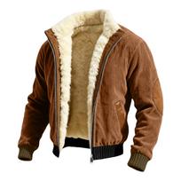 Men's Vintage Hooded Winter Jacket with and Print for Outdoor Cold S kava