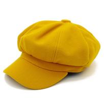 Autumn and winter new solid color wool beret women's retro woolen octagonal hat versatile thickened literary and artistic painter hat One size fits all geltona