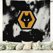 Wolves FC Sieninė gobelenas Estetiškas sienos kabinamas Spausdintas audinio pledas Dekoratyviniai gobelenai Miegamajam Svetainei Namų dekoras 150cm x 200cm