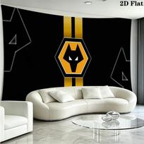 Wolves FC Sieninė gobelenas Estetiškas sienos kabinamas Spausdintas audinio pledas Dekoratyviniai gobelenai Miegamajam Svetainei Namų dekoras 180cm x 230cm