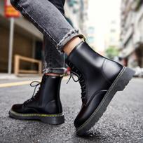 New Martin Boots British Style Boots Winter Casual Leather Boots Keep Warm In Winter 41 juoda