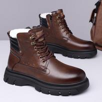 Martin boots men's British winter new velvet thickened warm high-top shoes outdoor non-slip snow boots 39