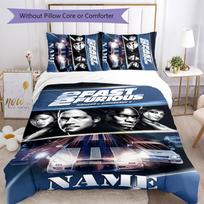 3pcs Custom Name Fast and Furious Bedding Set Duvet Cover Closure Includes 1 Duvet Cover & 2 Pillowcases for All Seasons Bedroom Decor 140cmx210cm
