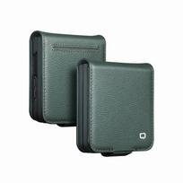 For Samsung Galaxy Z Flip8 Flip 8 NAPPA Genuine Leather Flip Case Business Premium Cowhide Card Slot Wallet Cover For Flip8 Galaxy Z Flip8 žalia