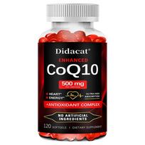 Didacat Patobulintas CoQ10 500 mg minkštos kapsulės su citrusiniu bergamotu ir antioksidantų kompleksu, itin didelis įsisavinimas, 120 minkštųjų kapsulių Maisto papildas 120 Capsules black