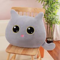 Japanese Cute Black & White Cat Plush Hug Pillow 30cm (0.2KG) pilka spalva