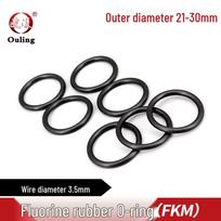 Black Fluororubber O-ring, 21-30mm OD x 3.5mm, Wear-Resistant OD 21*3.5mm (5pcs) Black Fluororubber O-Ring black