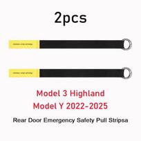 Rear Door Emergencies Safety Pull Rope For Tesla Highland 2025 2025 Model Y 2025-2025 Emergency Handle Car Accessory 2PCS black