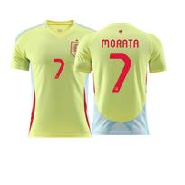Ispanijos išvykos futbolo marškinėliai vyrams moterims trumpomis rankovėmis futbolo marškinėliai Morata 7 Yamal 19 Sportinė apranga 20 beige