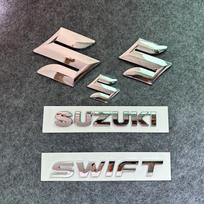 ABS Sidabrinės Priekinės Grotelės Galinės Bagažinės Emblemos Lipdukai SUZUKI SWIFT 3D Automobilio Logotipo Ženklelis Vandeniui Atsparūs Automobilio Stiliaus Aksesuarai