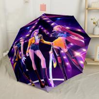 K-pop Demonų Medžiotojai: Susiburkite! Lauko automatinis skėtis, įtraukiamas dizainas, 8 stipinų tvirtumas, sulankstomas dizainas, visų sezonų kelionėms, elegantiškas skėtis sans