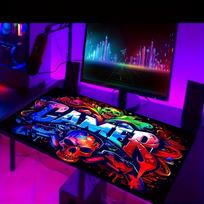 Flat Neon Skull Design Mouse Pad And Keyboard Pad Office Desk Accessories Alfombrillas Para Escritorio Tapis De Souris 900x400X3mm