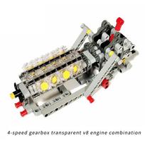 MOC Kūrybinis Elektrinis Pasidaryk pats Techninės Dalys Surinkti Statybiniai Blokeliai Motorinė Pavarų Dėžė Atbulinės eigos pavara Mechaninė Grupė Modelis Variklio Žaislas gray