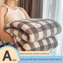 Dvipusis storas aksominis skara antklodė - Žiemos koralinis vilnos flanelė 100x120cm Dual-use gray