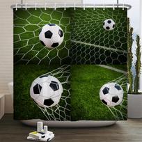Futbolo Dušo Užuolaida Vandeniui Atsparios Vonios Užuolaidos Sportinio Stiliaus Spaudiniai Vonios Pertvaros Užuolaida Dekoratyvinės Užuolaidos Su Kabliukais W90xH180cm