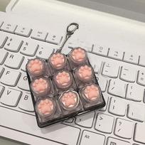 Cat Pawl 9 Keyboard Relaxation Keychain With Led Bag Charm For Adults Teen Counter Stress Finger Fidgeting Keyboard Games Key Chain gray